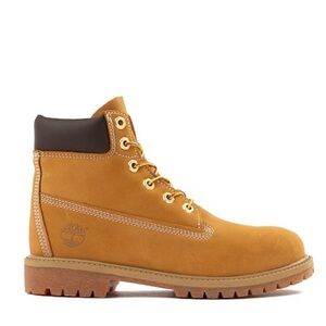 Timberland Wheat Nubuck 6-Inch Lace-Up Boots with Dark Collar